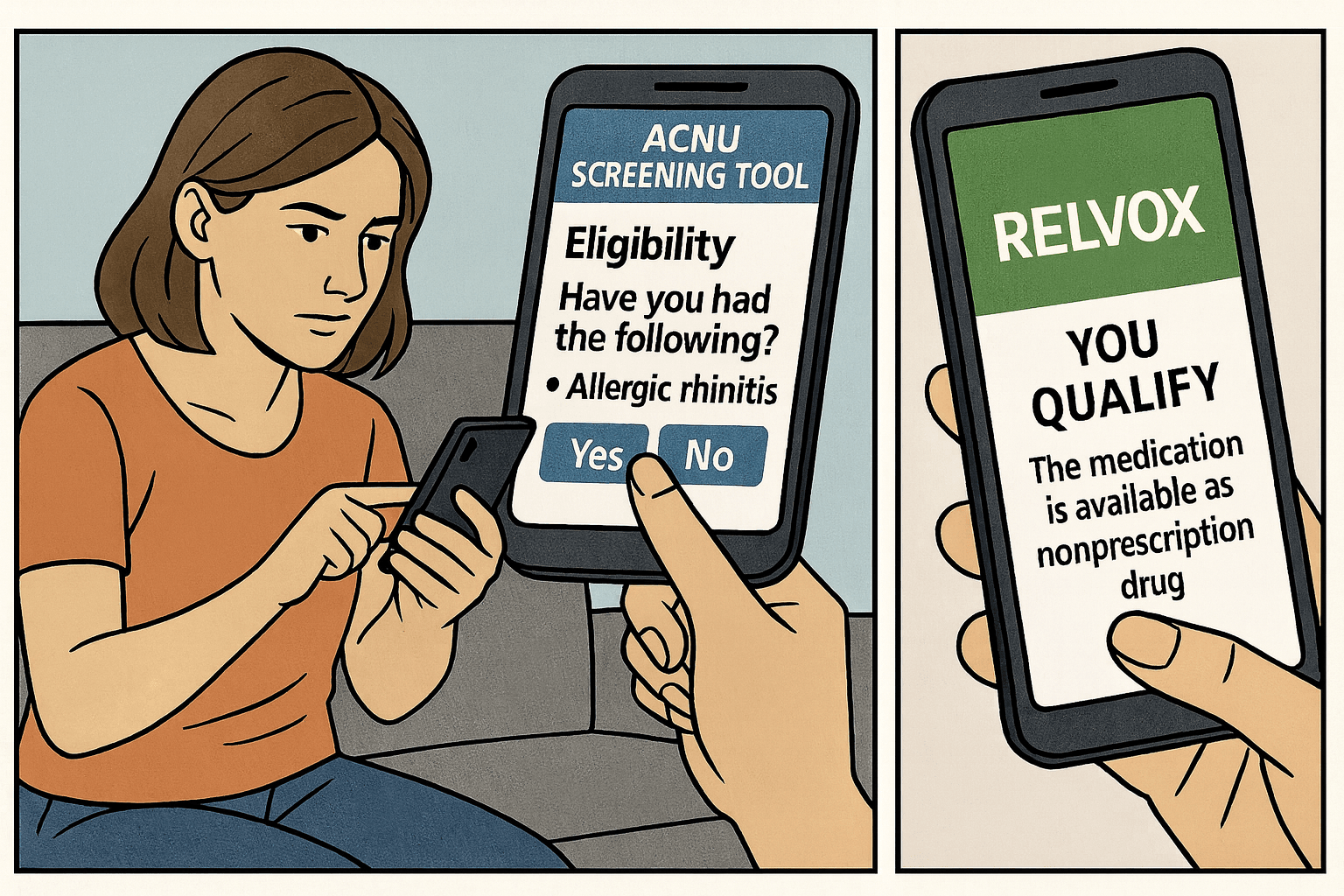 a woman using acnu technology to self-select.